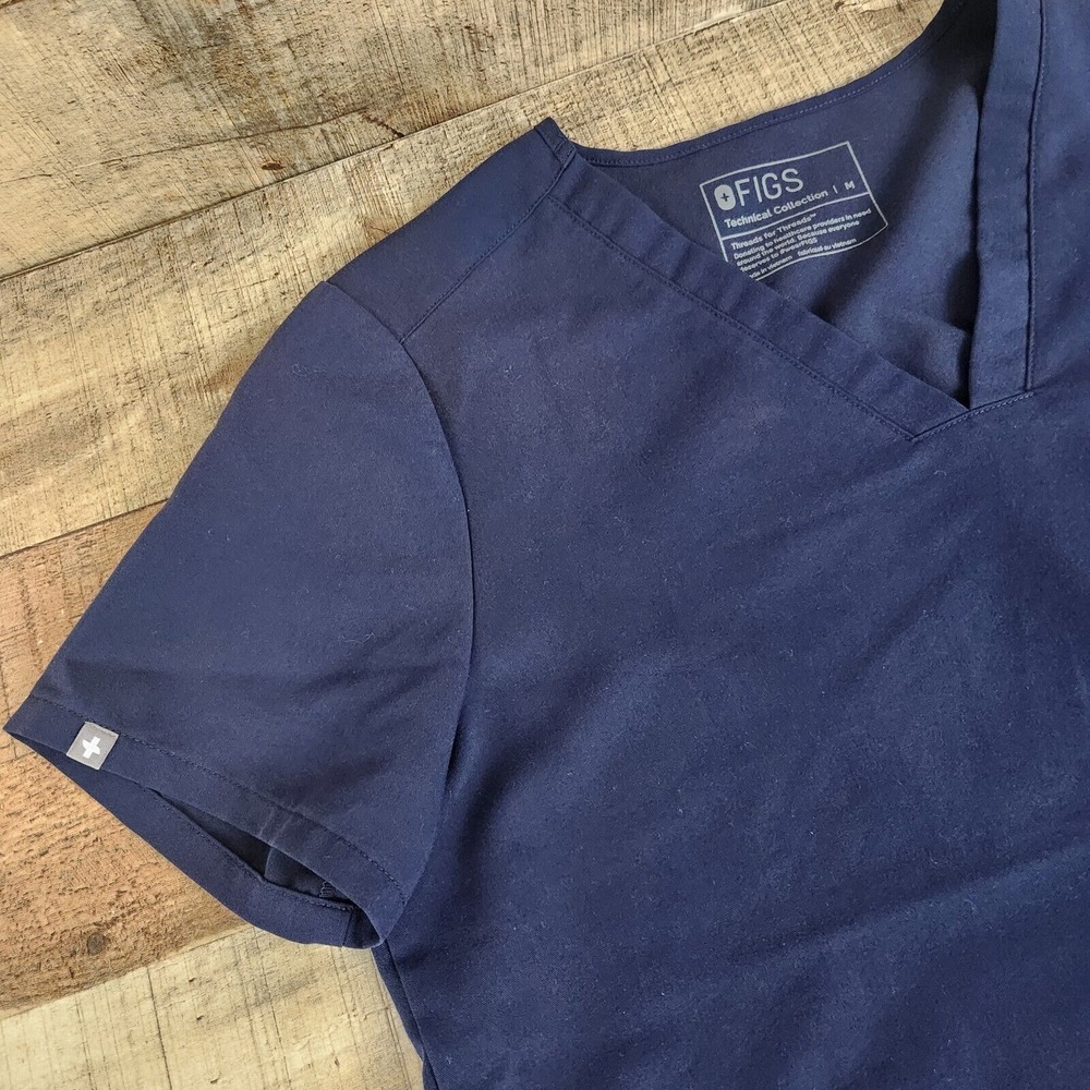 Figs Casma Three Pocket Scrub Women's Medium Blue Technical‎ Collection Uniform - Picture 3 of 8